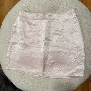 Aritzia Babaton Light Baby Pink Satin Silk Mini Skirt